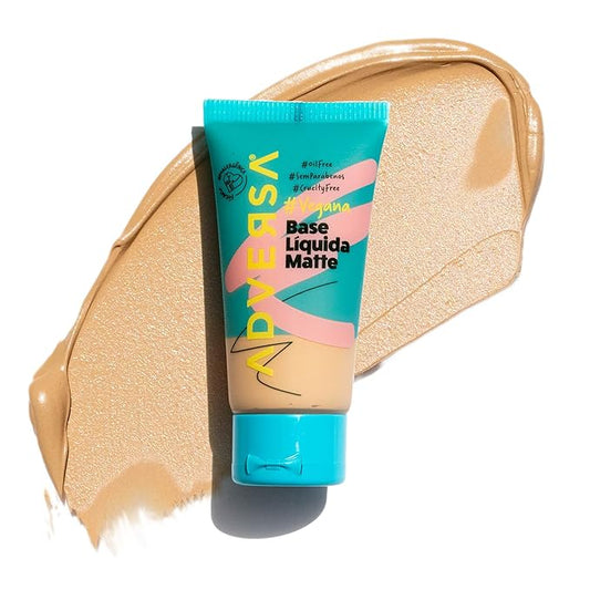 ADVERSA - Vegan Matte Liquid Foundation - Face Makeup, Full Coverage Foundation Makeup, Beauty & Personal Care - Cruelty Free, Gluten Free - 0.88 Fl oz/25g, Color 300