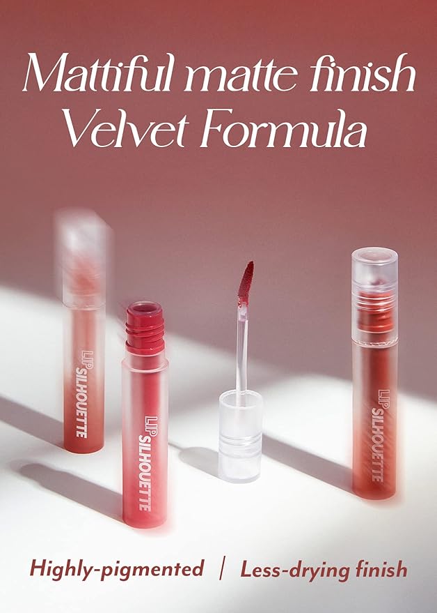 I'M MEME Matte Velvet Tint - Lip Silhouette 10 Cherry Dresser (Plum Red Shade) | Vivid Color, Long Lasting, Moisturizing & Hydrating, Light-weight, Neutral Lip Stain, 4mL