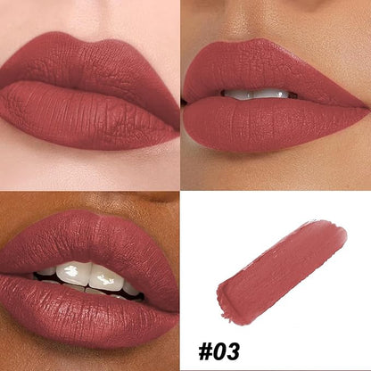 Matte Bullet Long Wear Lipstick - Vegan and Cruelty-Free - Smudge and Waterproof Matte Lipstick with Moisturizing Formula - All Day Comfort - (Sienna Spark #03)