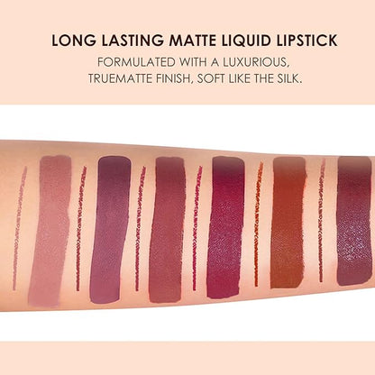 BestLand 12Pcs Matte Liquid Lipstick + Lip Liner Pens Set, Velvety Nude Lip Stain Waterproof Long Wear Makeup Gift Set