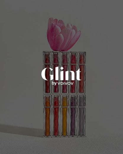 Glint Tint Glosser (Coral Reef, 0.09oz) - Hydartions, Moisturizing Plumping Lip Gloss with Radiant Shine, Long Lasting, Korean Skin Care. Provence Rose & Calendula Extract.