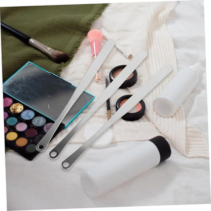 FRCOLOR 3pcs Tool Powder Foundation Blenders Metal Spatula Korean Makeup Scraper Palette for Makeup Cosmetic Mixing Spatula Makeup Spatula Mixer Beauty Spatula Stirring Rod Stainless Steel