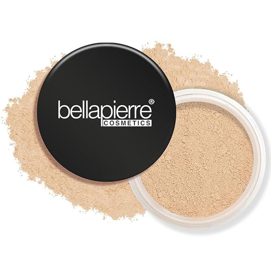 bellapierre Mineral Foundation SPF 15 - Loose Powder Foundation | Vegan & Cruelty Free Natural Makeup | Full Coverage Matte Finish | Hypoallergenic | Oil & Talc Free - 0.32 Oz - Biscotti