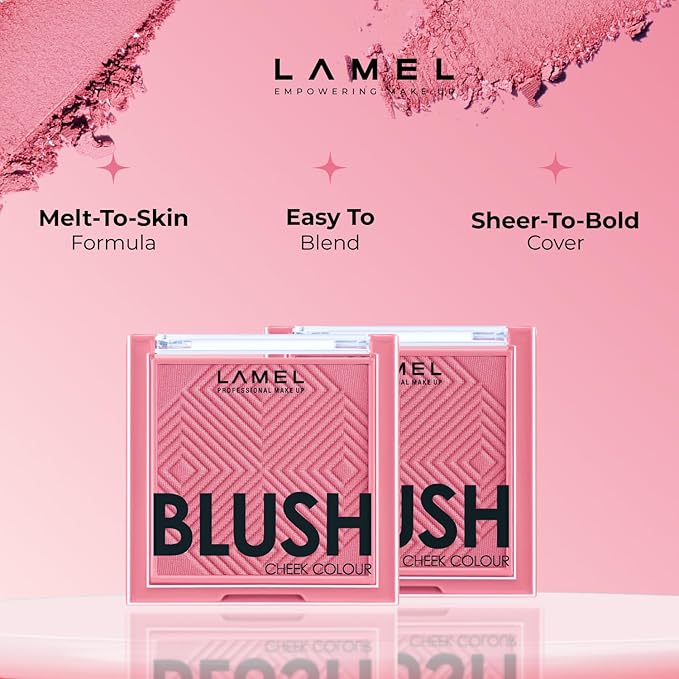 Pink Blush Cheek Color Mini - Blendable Natural Blush Powder - Enhances & Defines Shapes & Features - Contouring Powder - 4 Universal Shades - 405 (Pink Blossom) - 3.8g / 0.13 oz