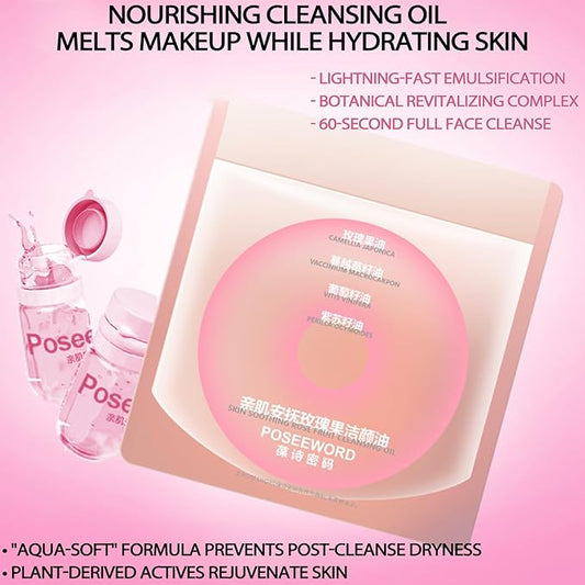 Natural Makeup Remover OLI,Makeup Remover Oil Mini and Gentle Cleansing Remover Oil for All Skin Types-Nourishing and Gentle,Individually Packaged -Travel-Friendly(Rose 20 Pcs)
