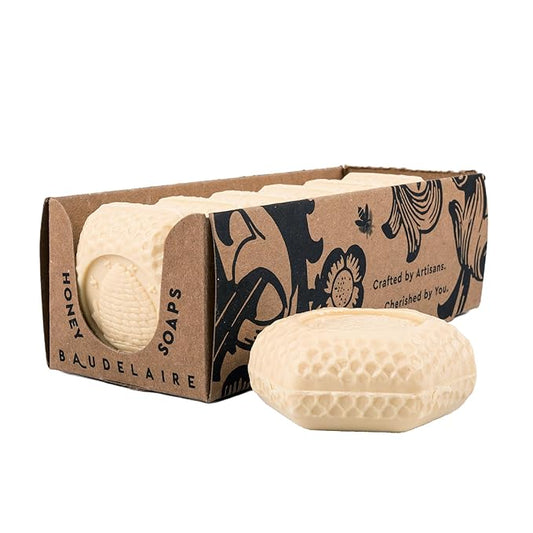 Royal Jelly Honey Soap Set - Luxurious Vegetable-Based Bars with 2% Honey, Hydrating Lanolin & Anti-aging Royal Jelly, Peach Blossom Scent - Spa Quality (Pack of 6)