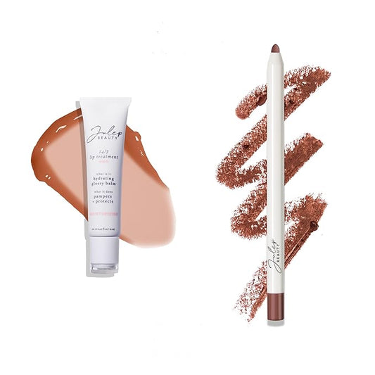 Julep With a Trace Retractable Creamy Long-Lasting Lip Liner, Nostalgic Neautral & 24/7 Lip Treatment - Hydrating Lip Balm + Sleep Mask, Sheer Joy