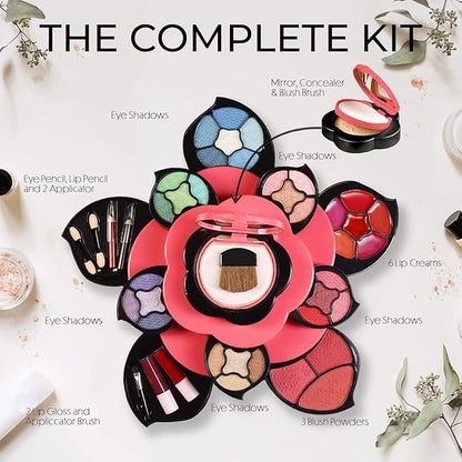 Toysical Flower Makeup Kit for Teens and 2-Tier Makeup for Teens - Gift Makeup Sets for Girls