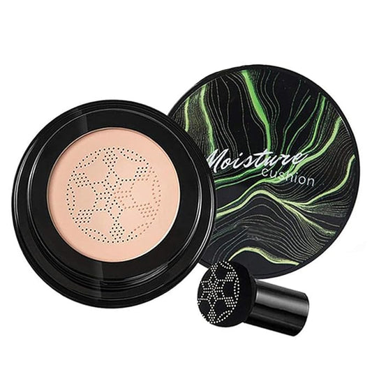 Mushroom Head Air Cushion CC Cream Foundation, Moisturizing BB Cream Foundation, Long-Lasting Blemish Coverage, Matte Even Skin Tone Nude Makeup Base Primer (02#, Natural)