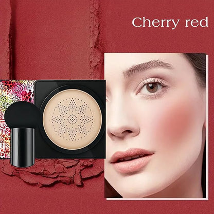 Cream Blush Air Cushion Mushroom Head Blush makeup Lightweight Smooth,Cherry Red