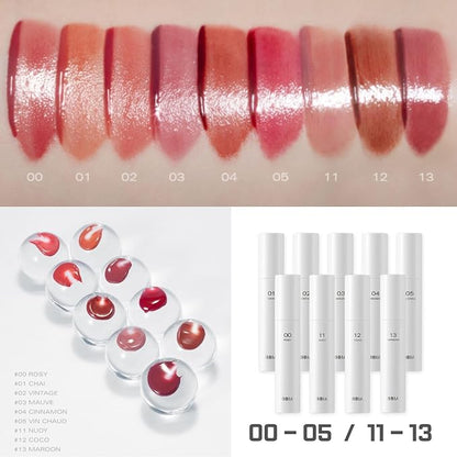 BBIA Glow Lip Tint - Lip Plumping, Volume up Glossy Lip Stain, Naturally Moisturizing, Lightweight, Long-Lasting, Vivid Color, Comfortable Glowy Texture, Non-Sticky, Non-Dry, 3.2g (#05 VIN CHAUD)