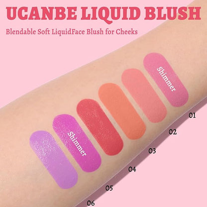 UCANBE Liquid Matte Blush Makeup for Cheeks, Highly Pigmented, Long Lasting, Anti-scratch, Natural-Looking, Daily Use Makeup Blush Suitable for Women Girls(02 Sunset)