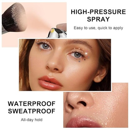 Airbrush Foundation Makeup Spray, Long-lasting Silky Mist Foundation Spray with Brush, Flawless Coverage Foundation for Smooth Radiant Skin, Formula Breathable Moisturizing Makeup (04 Porcelain)