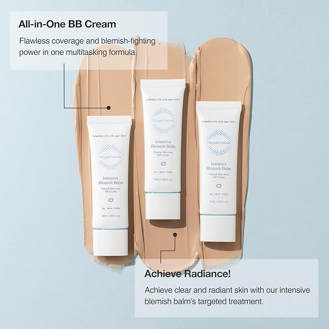 Intensive Blemish Balm – Premium BB Cream with Natural Coverage, Infused with Oxygen, Hyaluronic Acid, and Centella Asiatica (50ml/1.69 oz)