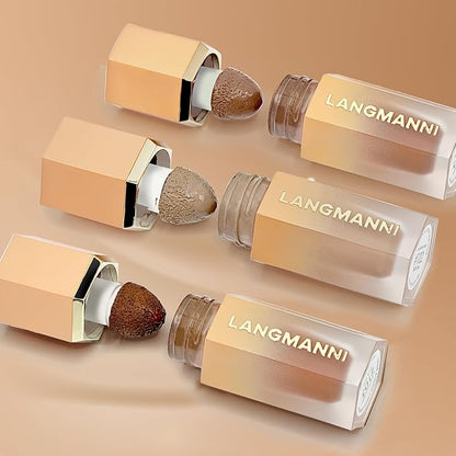 Liquid Contour Stick Makeup - Cream Face Contour Wand with Cushion Applicator, Natural Matte Long Lasting Creamy Bronzer Contour, Lightweight Silky Blendable (#02 SOFT TAN)