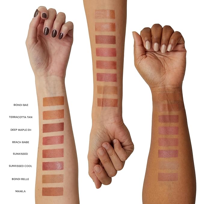 Nudestix Nudies Matte Cream Bronzer 3-in-1 All Over Face Colour for Face, Eyes, and Lips w/Blending Brush (Terracotta Tan)