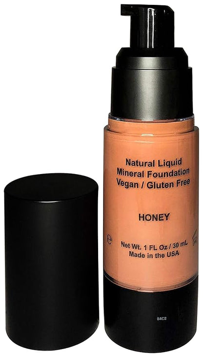 Mom's Secret 100% Natural Liquid Foundation, Organic, Vegan, Aloe Based, Natural Sun Protection, Gluten Free, Cruelty Free, Made in the USA, 1FL Oz. (Honey)