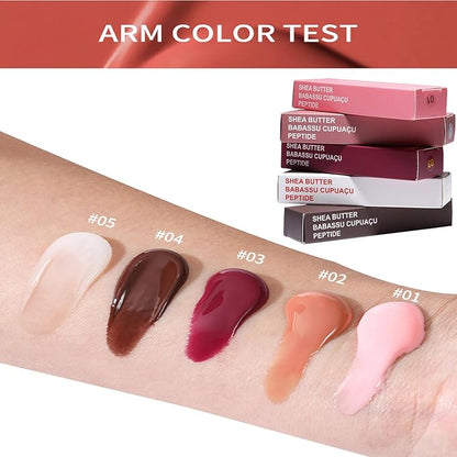 Lip Jam Hydrating Lip Gloss | Glitter Glossy Plumping Lipgloss | High Shine Glass Finish Nude Colors Shiny Jelly Liquid Lipstick for Women and Girls (5 Colors Set)