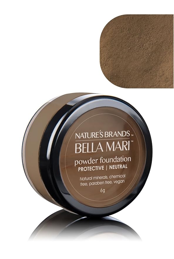 Bella Mari Natural Mineral Powder Foundation, Protective (Neutral); 0.2oz