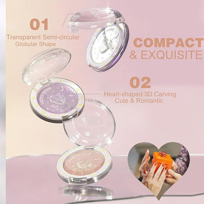 Glitter Sparkly Face Highlighter Makeup Palette Shimmer Radiant Glow Illuminator Iluminadores de Maquillaje 6g (03 Aurora Purple)