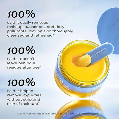 Then I Met You Living Cleansing Balm, Melts Makeup & Sunscreen, Non-Stripping Zero Residue Oil Cleanser with Seaberry, Olive, Grape Seed Oils, Vit E & Persimmon, First-Step Clean Vegan Korean Skincare
