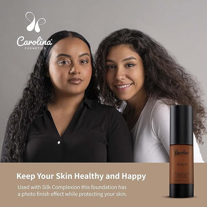 Foundation in Honey B Shade Plant-Based - Hydrating, Pore-Minimizing & Buildable Coverage - Vegan, Non-GMO, Paraben-Free - 1oz