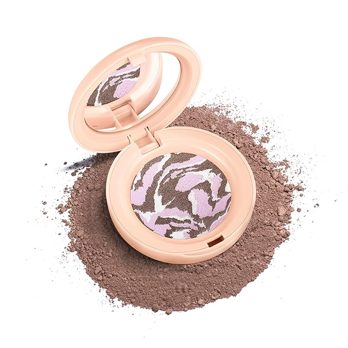 Baked Color Correcting Foundation – Lightweight Airy Finish Powder Makeup with Mirror, Subtle Glow, Oil Control, Long Lasting – Fine Texture for Smooth Light to Medium Coverage (#4 Medium)