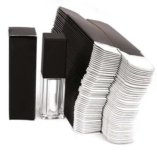 25pcs 25 * 25 * 86mm Craft Paper Box for Lip Gloss Tubes - 350gms Lipstick Packaging - Pink & Black