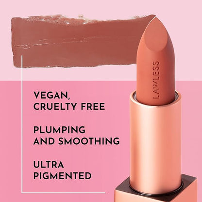 Forget the Filler Lip-Plumping Line-Smoothing Satin Cream Lipstick, Cookie, Red, 0.1 Ounce
