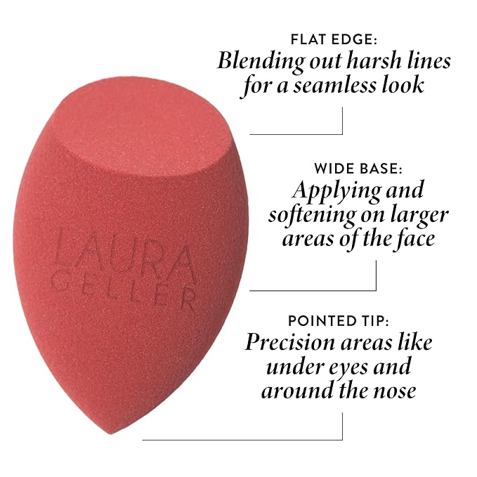 LAURA GELLER Better Than 'Block Skincare-Infused Serum Foundation with SPF 50 Broad Spectrum Protection, Golden Medium + Latex-Free Full Face Makeup Blending Sponge