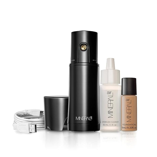 Mineral Air Complexion and Blush Kit | Flawless Mineral Foundation & Blush Application - Medium Tan