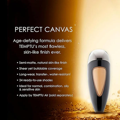 TEMPTU Perfect Canvas Airbrush Foundation Airpod: Anti-Aging Long-Wear Makeup, Buildable Coverage Semi-Matte, Natural Finish