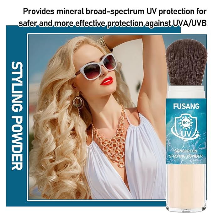 Mineral Powder Sunscreen for Face,Sunscreen Powder SPF 50 PA++++,Long Lasting Oil Control Scalp Sunscreen Powder,Breathable Brush On Sunscreen Powder for All Skin