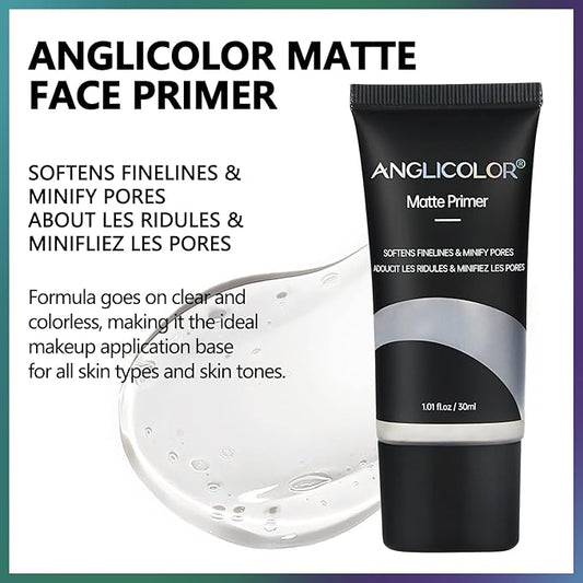 Matte Primer Face Foundation Primer Makeup Primer For All Skin Types,Long Lasting Hydrating Smoothing Isolated Moisturizing Oil Free Effect Make Up Base,Pore Minimizer (30ml) White