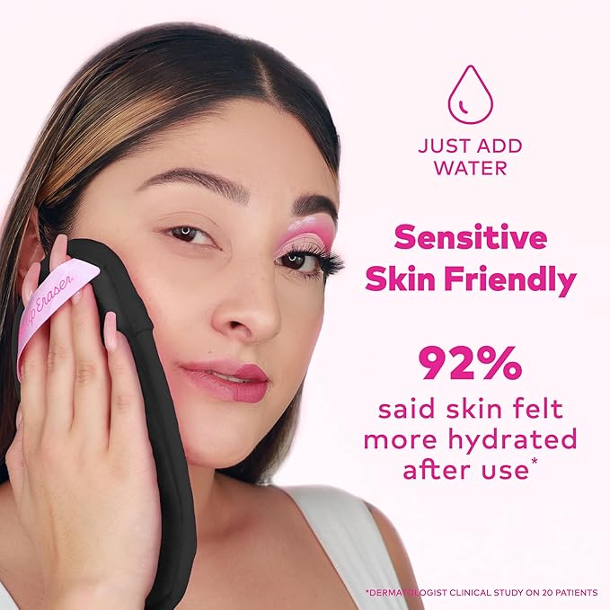 The Original MakeUp Eraser Mini PRO, Erase All Makeup With Just Water, Including Waterproof Mascara, Eyeliner, Foundation, Lipstick, Sunscreen and More! Chic Black, 1ct.
