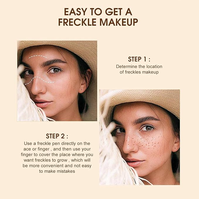 Natural Coffee Freckle Pen - Natural Waterproof Makeup Tool for Face & Body, Long Lasting Cosmetic Marker with Precision Tip, Vegan & Cruelty Free, Daily Use & Special Occasion