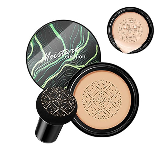 Air Cushion CC Cream Foundation, Mushroom Head Face Makeup Moisturizing Concealer, Waterproof Oil Control Long-Lasting, 3.53 Oz CC Cream Foundation for All Skin Types (Natural, 3.52 oz)