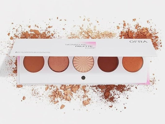 OFRA Signature Palette - Luxe | Eyeshadow Palette in Metals and Mochas | 5 Metallic and Matte Eyeshadows with Rich Pigments and Blendable Shades | Travel-Friendly Eye Makeup Palette with Mirror