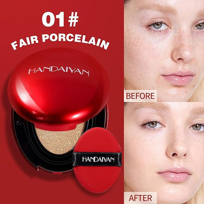 Cushion Foundation, Full Coverage & Weightless, Skin Fit Technology for Natural Radiance, Satin Glow Finish, Hydrating Long-Lasting Cushion, Anti-Caking (01# FAIR PORCELAIN, 0.21 Fl Oz (Pack of 1))