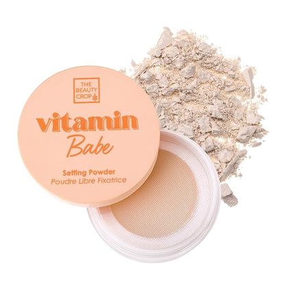 The Beauty Crop Vitamin Babe Setting Powder - Talc-Free Loose Powder for Flawless Finish - Fair Shade - 0.35 oz