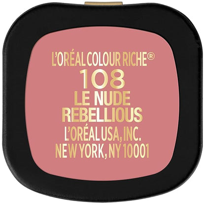 L'Oreal Paris Colour Riche Intense Volume Matte Lipstick, Lip Makeup Infused with Hyaluronic Acid for up to 16HR Wear, Le Nude Rebellious, 0.06 Oz