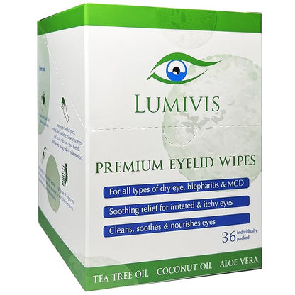 Tea Tree Oil Eyelid Wipes – 144 Individually Wrapped Pads for Daily Eye Cleansing, Makeup Removal & Eyelid Hygiene – Gentle, Soothing, Natural Formula