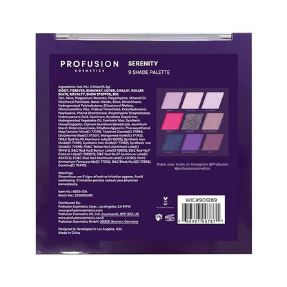 Profusion Cosmetics 9 Shade Pigmented Eyeshadow Palette, Vibrant Matte and Shimmer Colors for Versatile Eye Makeup, Get Glamorous Eyecatching Looks