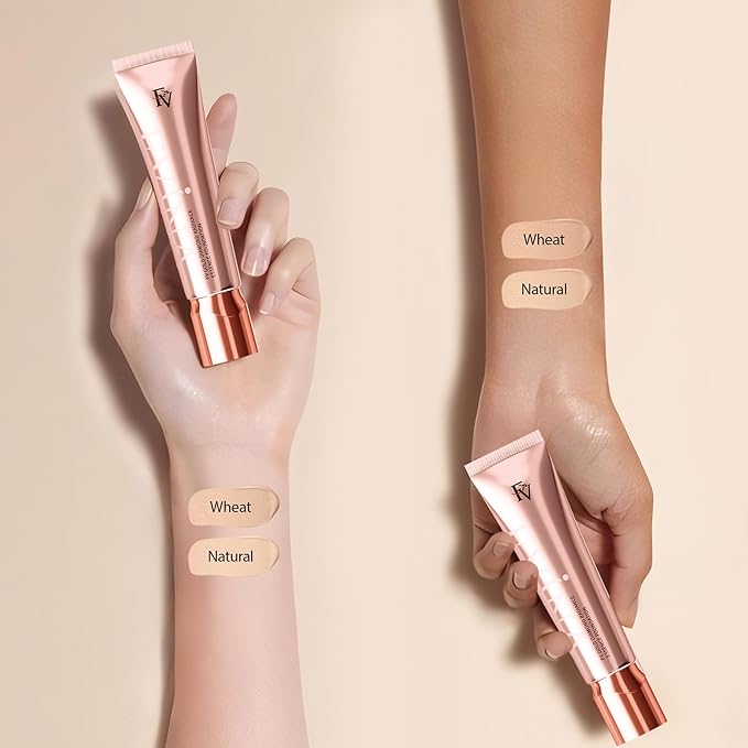 FV Flawless Matte Liquid Foundation, Full Coverage & Oil-Free Foundation Makeup, Hydrating Formula, Long-Wear Foundation for All Skin Types (Wheat, 1.05FL.OZ)