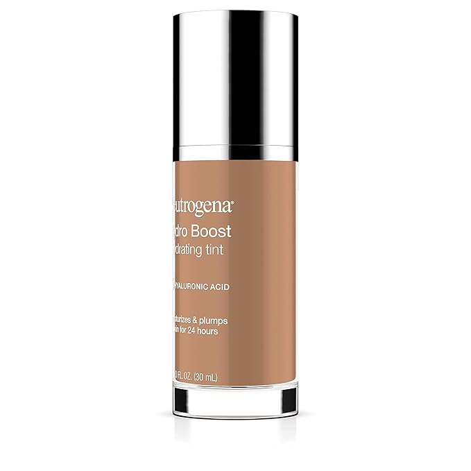 Neutrogena Hydro Boost Hydrating Tint with Hyaluronic Acid, Lightweight Water Gel Formula, Moisturizing, Oil-Free & Non-Comedogenic Liquid Foundation Makeup, 115 Cocoa Color 1.0 fl. oz