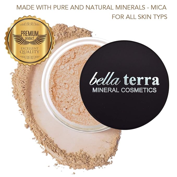 Bellaterra Cosmetics Mineral Powder Foundation | Long-Lasting All-Day Wear | Buildable Sheer to Full Coverage – Matte | Sensitive Skin Approved | Natural SPF 15 (Ivory) 9 grams