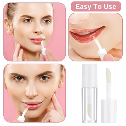 20 Pcs Empty Lip Gloss Tubes 1.2ml Clear Mini Refillable Lip Balm Bottles Lip Gloss Containers with Wand Makeup Containers Bottles for Lipstick Samples Lip Balms Lip Gloss Making Travel Split Charging
