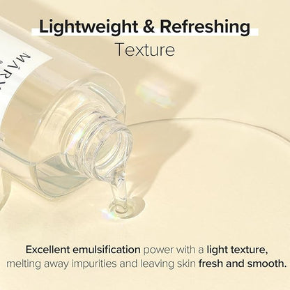 Mary&May Rice Glutathione LHA Cleansing Oil - Deep Pore Cleansing, Blackhead & Whitehead Removal - Korean Makeup Remover with Rice Bran Oil, Gentle Exfoliation, Clean Beauty, 6.76 fl.oz.