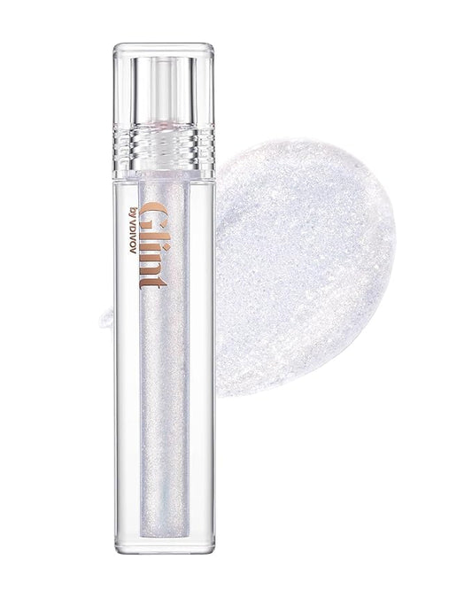 Glint Liquid Gel Highlighter (Glitter Veil, 0.1oz) - Multi-Use Face & Body Gloss for Smooth Glow, Long-Lasting Illuminator Balm for Healthy Radiance. Korean Makeup. Eyes, Cheeks