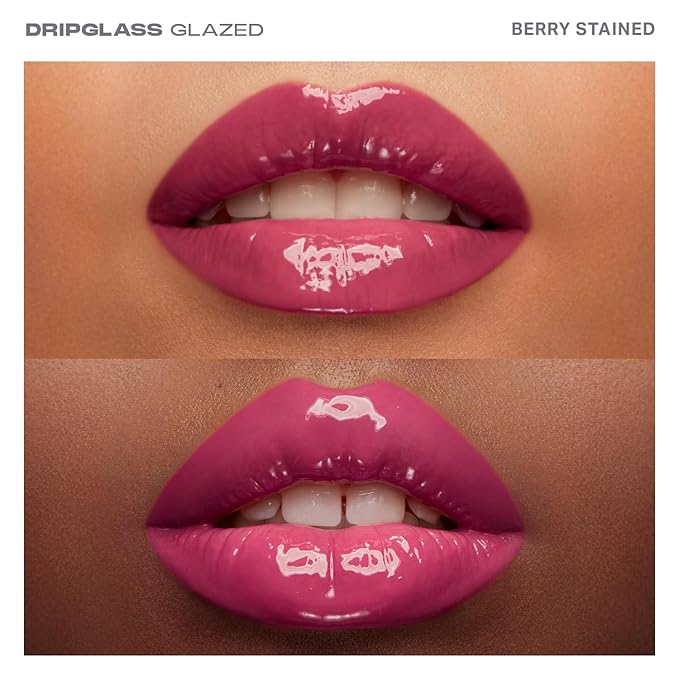 Morphe Dripglass High Shine Lip Gloss - Glazed, Semi-Sheer & Nourishing Lip Makeup - Buildable Formula Infused with Plant-Derived Squalane & Vitamin E - Berry Stained (0.13 oz)